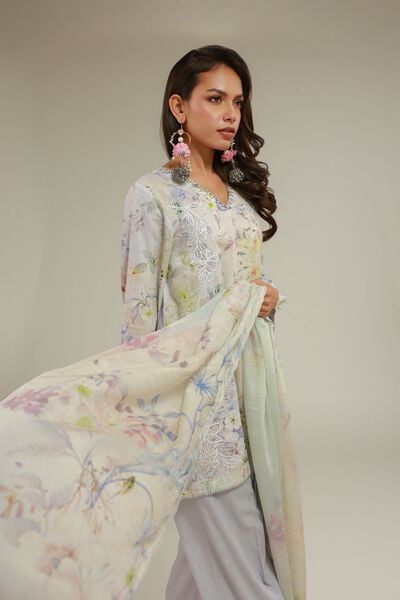 Embroidered | Raw Silk | Floral 3-Piece Set | USD 155.00