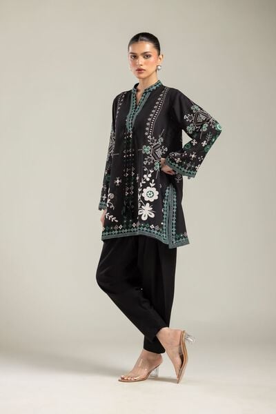 Embroidered | Raw Silk | Black Silk Shalwar | USD 30.00