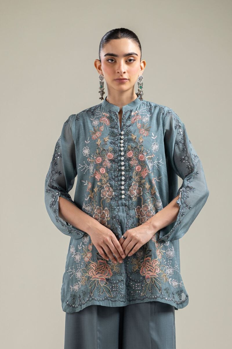 Paper Silk | Embroidered Silk Kurta | USD 70.00