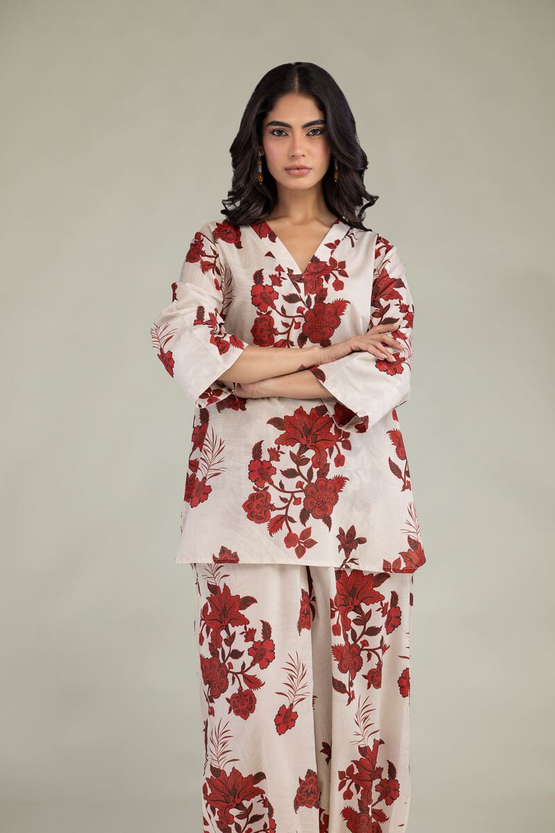 Printed | Cambric | Floral V-Neck Tunic | USD 35.00