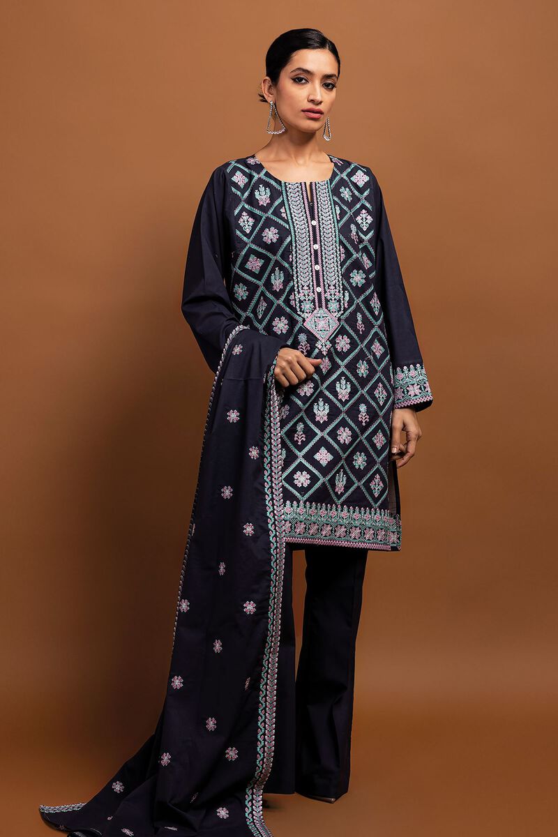 Embroidered | Cambric | Fabrics 3 Piece | null