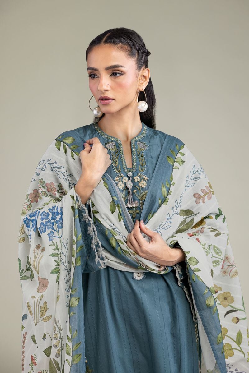Embroidered | Textured Cotton | Floral Cotton Dupatta | USD 30.00