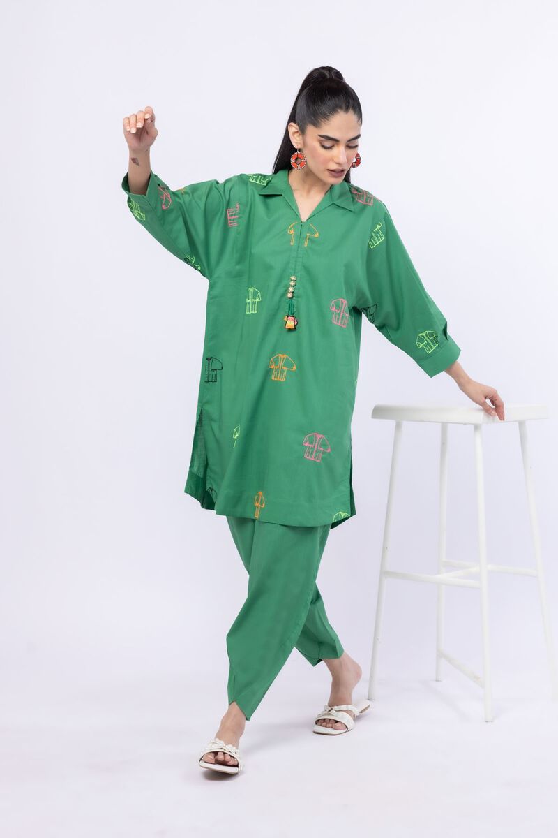 Embroidered | Crosshatch Poplin | Kurta | USD 15.00