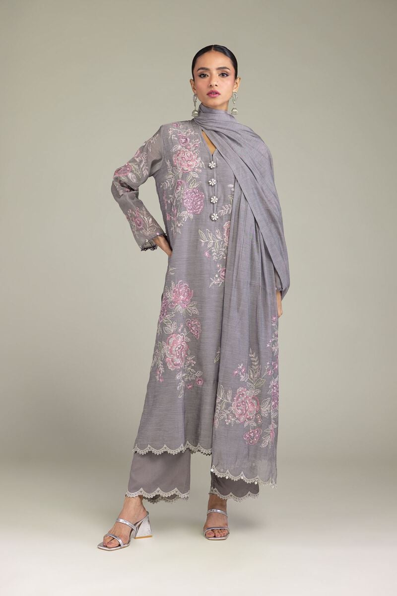 Embroidered | Paper Silk | Floral Silk Dupatta | USD 40.00