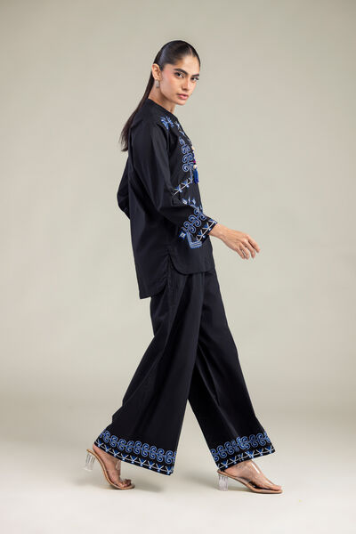 Dyed | Cambric | Black Cambric Trousers | USD 30.00