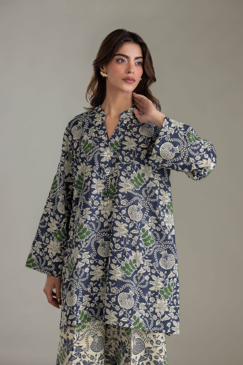 Printed | Light Khaddar | V-Neck Khaddar Kurta | USD 35.00