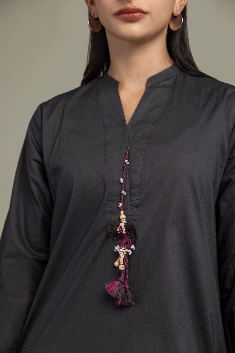 Dyed | Cotton Crinkle | Solid V-Neck Kurta | USD 35.00
