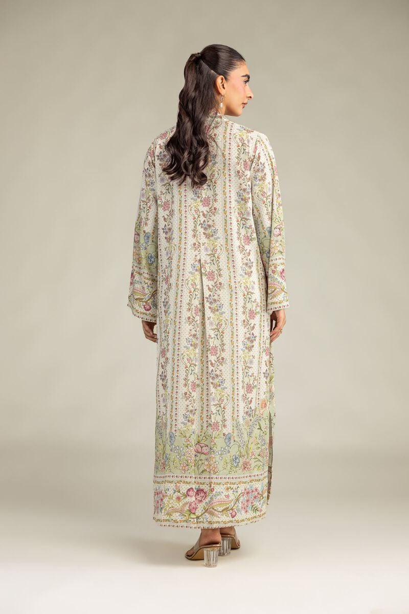 Printed | Raw Silk | Floral V-Neck Kurta | USD 40.00