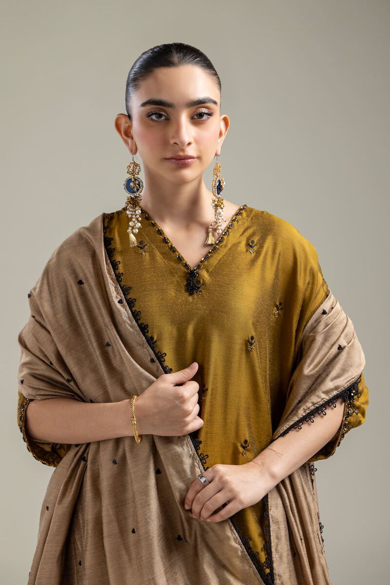 Cotton Net | Beige Net Dupatta | USD 35.00