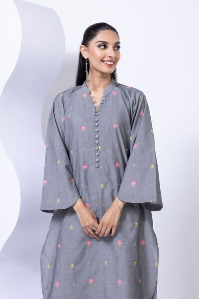 Embroidered | Chambray | Kurta | USD 30.00