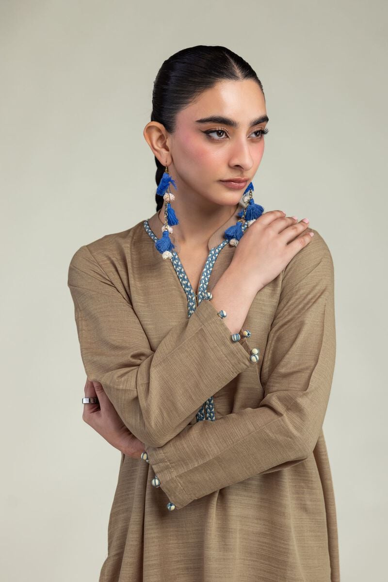 Dyed | Textured Cotton | Long Cotton Kurta | USD 35.00