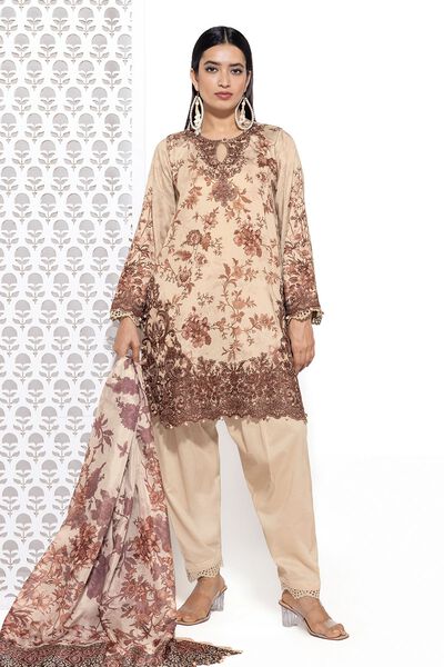 Embroidered | Cotton Satin | Tailored 3 Piece | USD 42.50