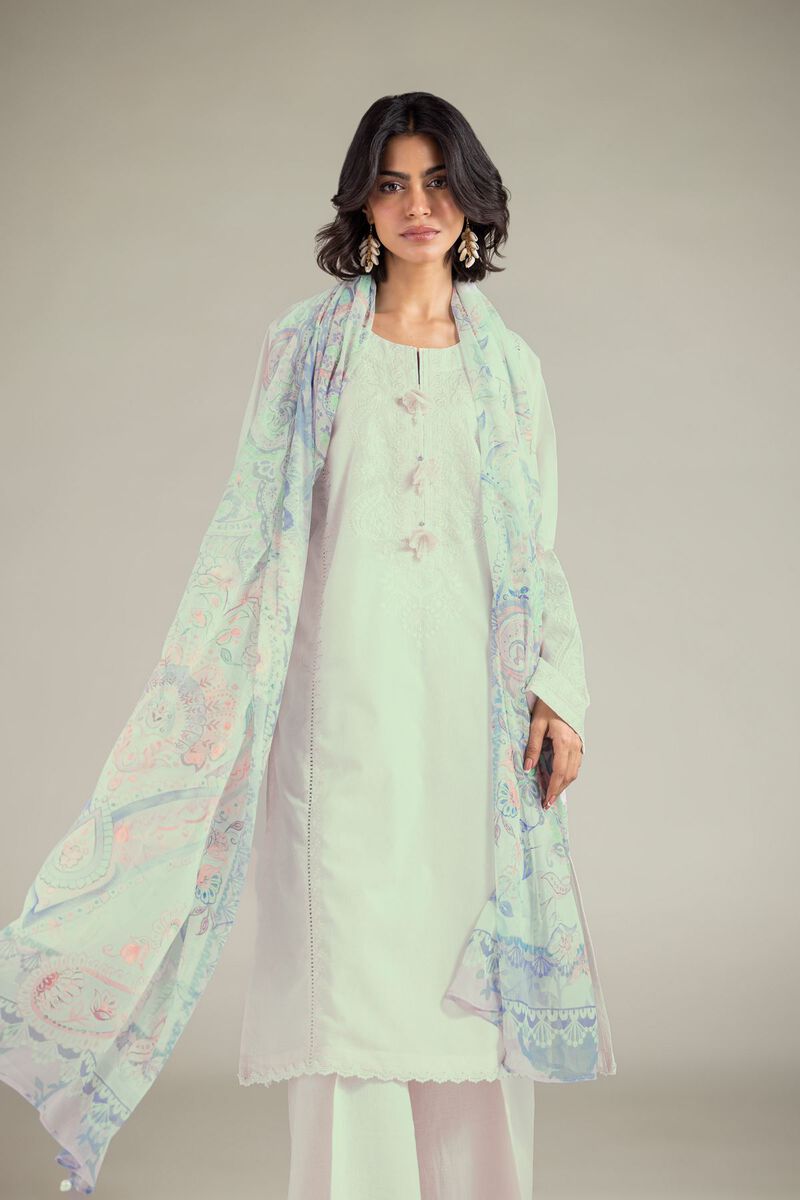 Embroidered | Cotton Dobby | Tailored 3-Piece Set | USD 65.00