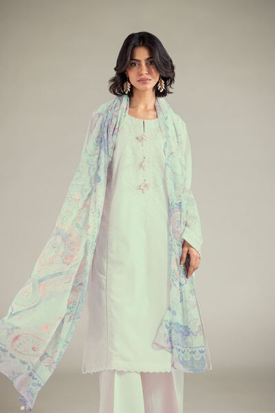 Embroidered | Cotton Dobby | Tailored 3-Piece Set | USD 65.00