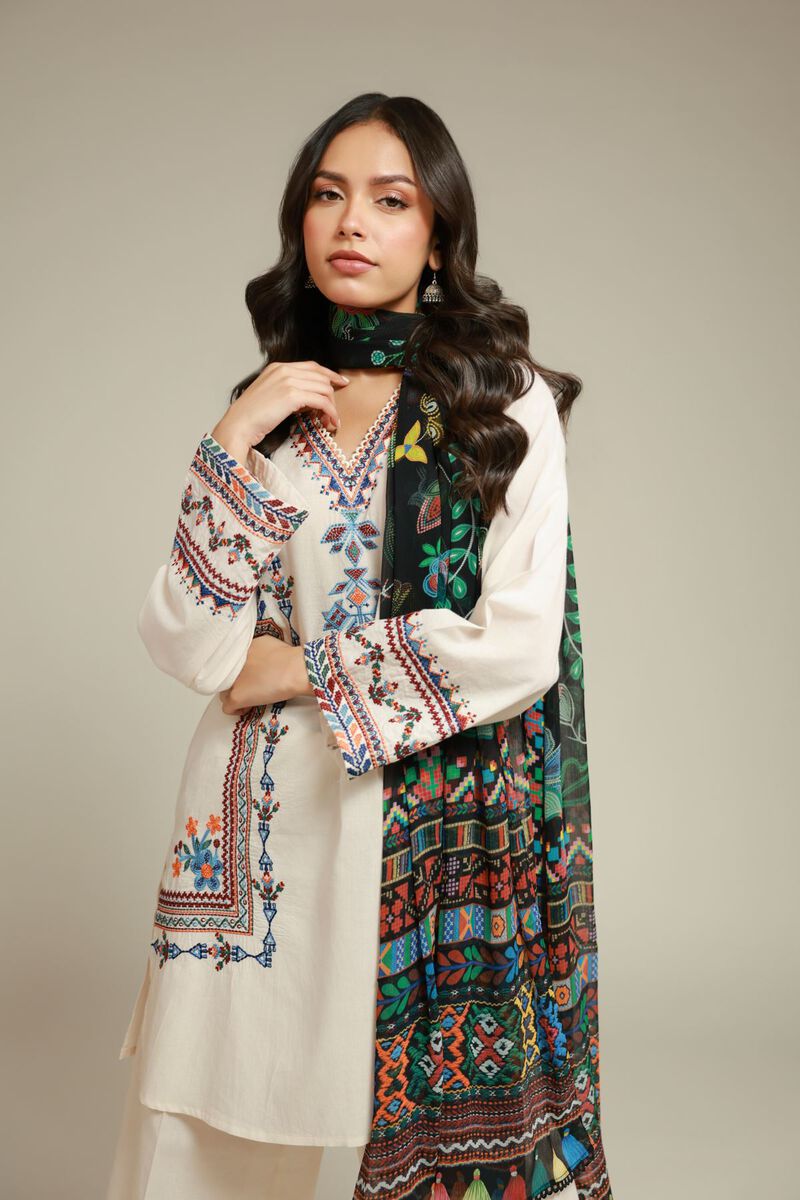 Embroidered | Cambric | 3-Piece Tailored Set | USD 70.00