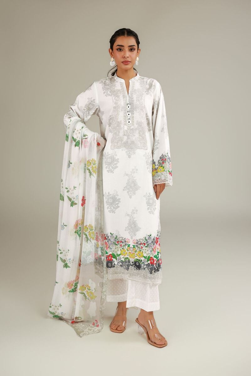 Embroidered | Cambric | Tailored 3-Piece Dress | USD 75.00