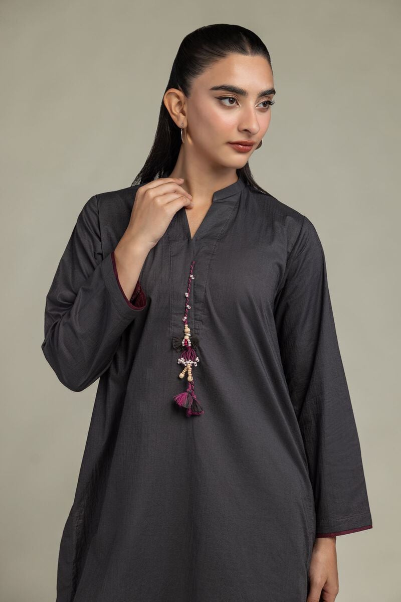 Dyed | Cotton Crinkle | Solid V-Neck Kurta | USD 35.00