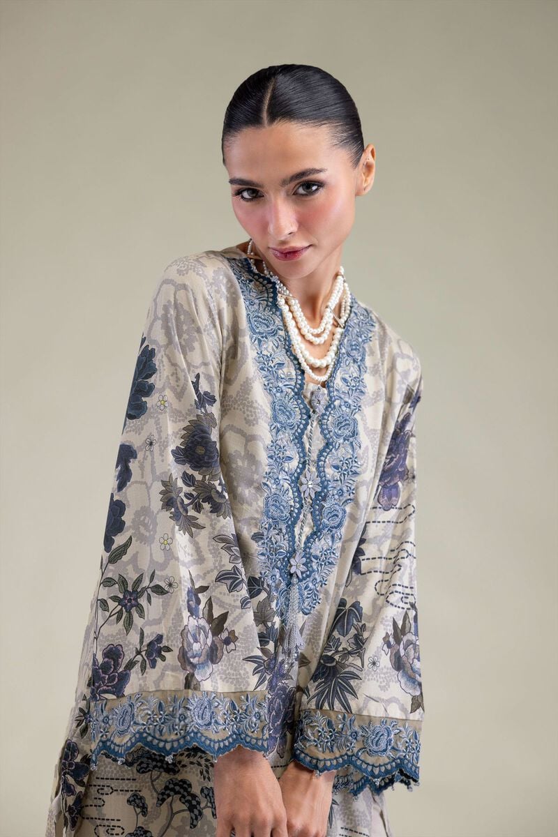 Embroidered | Raw Silk | Floral Silk Kurta | USD 60.00