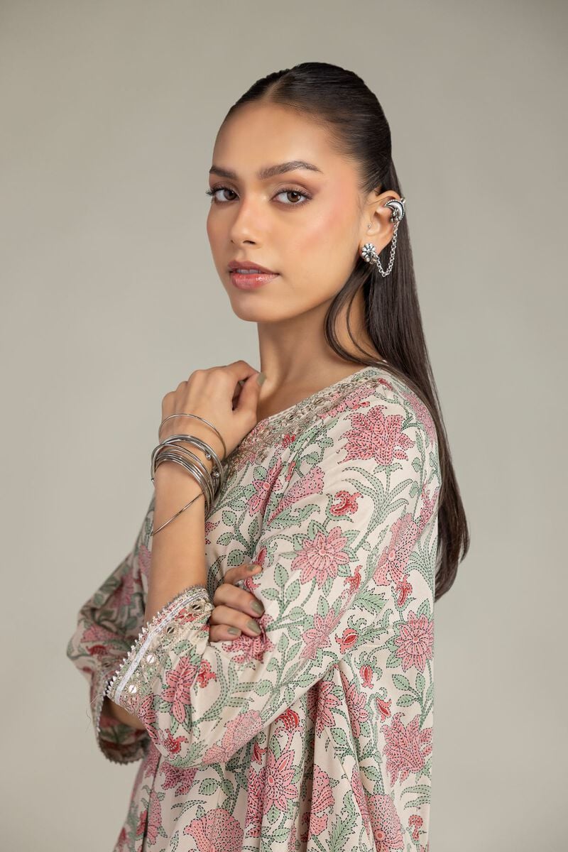 Embroidered | Cotton Viscose | Floral Cotton Kurta | USD 45.00