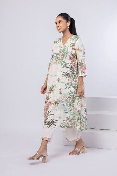 Embroidered | Dull Raw Silk | Pants | USD 18.00