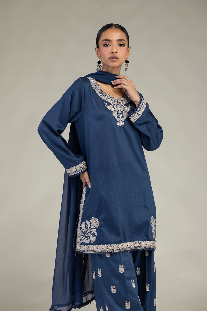 Embroidered | Dobby | Tailored 3-Piece Dress | USD 80.00