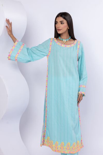 Embroidered | Lurex Stripes | Kurta | USD 13.50