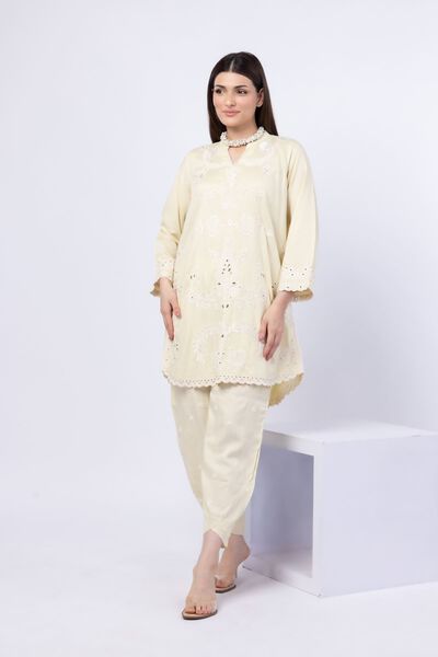 Embroidered | Crosshatch Raw Silk | Kurta | USD 60.00