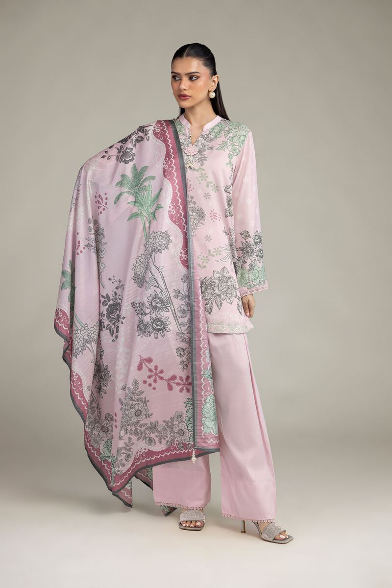 Embroidered | Polyester Silk | Floral Pink Dupatta | USD 30.00