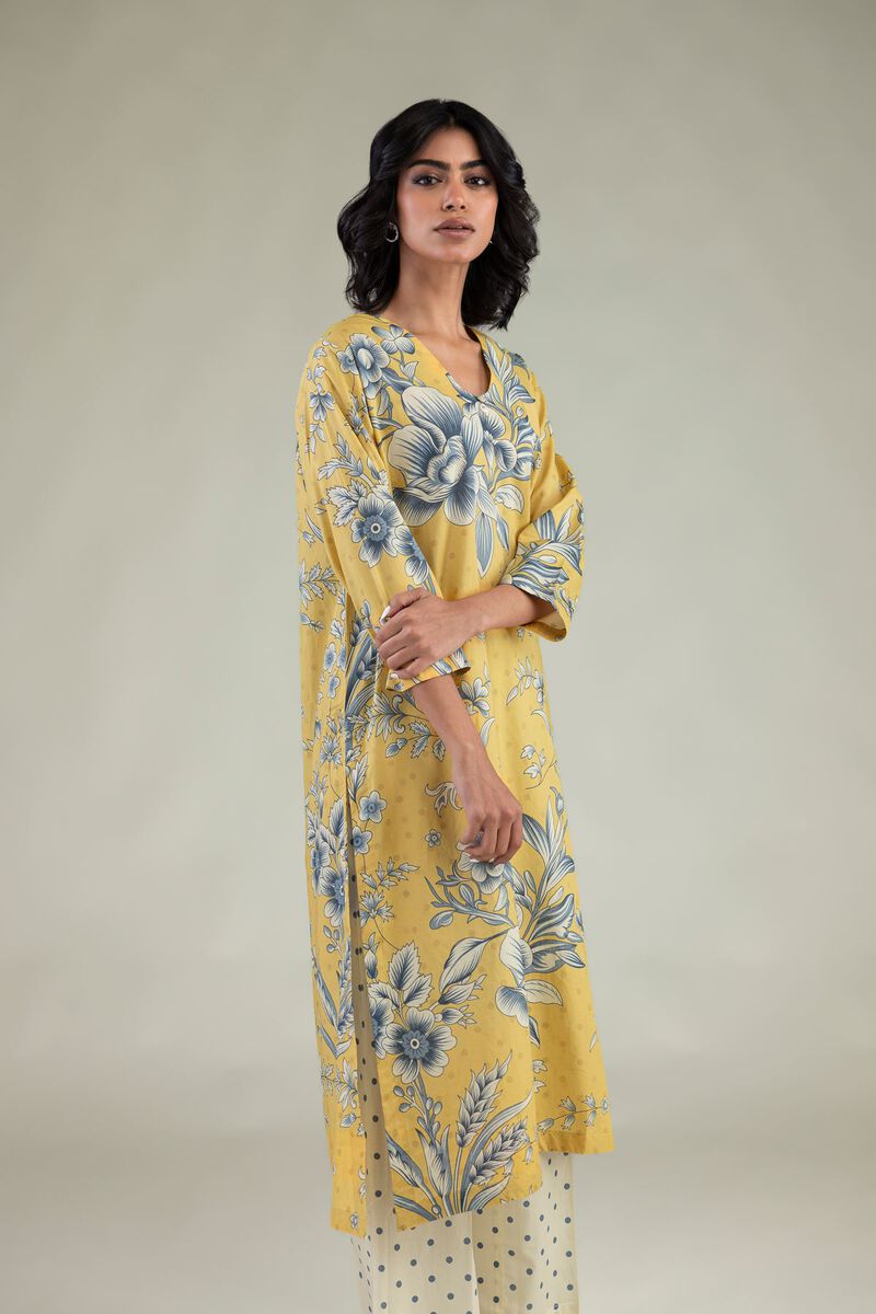Embroidered | Cambric | Floral Longline Kurta | USD 35.00