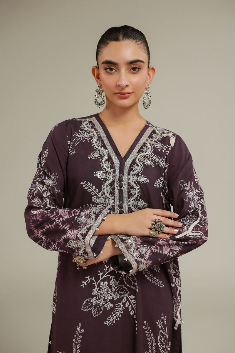 Embroidered | Raw Silk | Floral Longline Kurta | USD 55.00