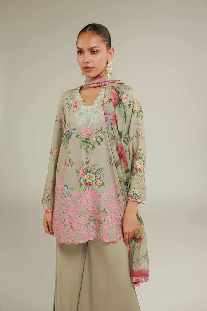 Embroidered | Chiffon | Floral Lace-Up Dupatta | USD 35.00