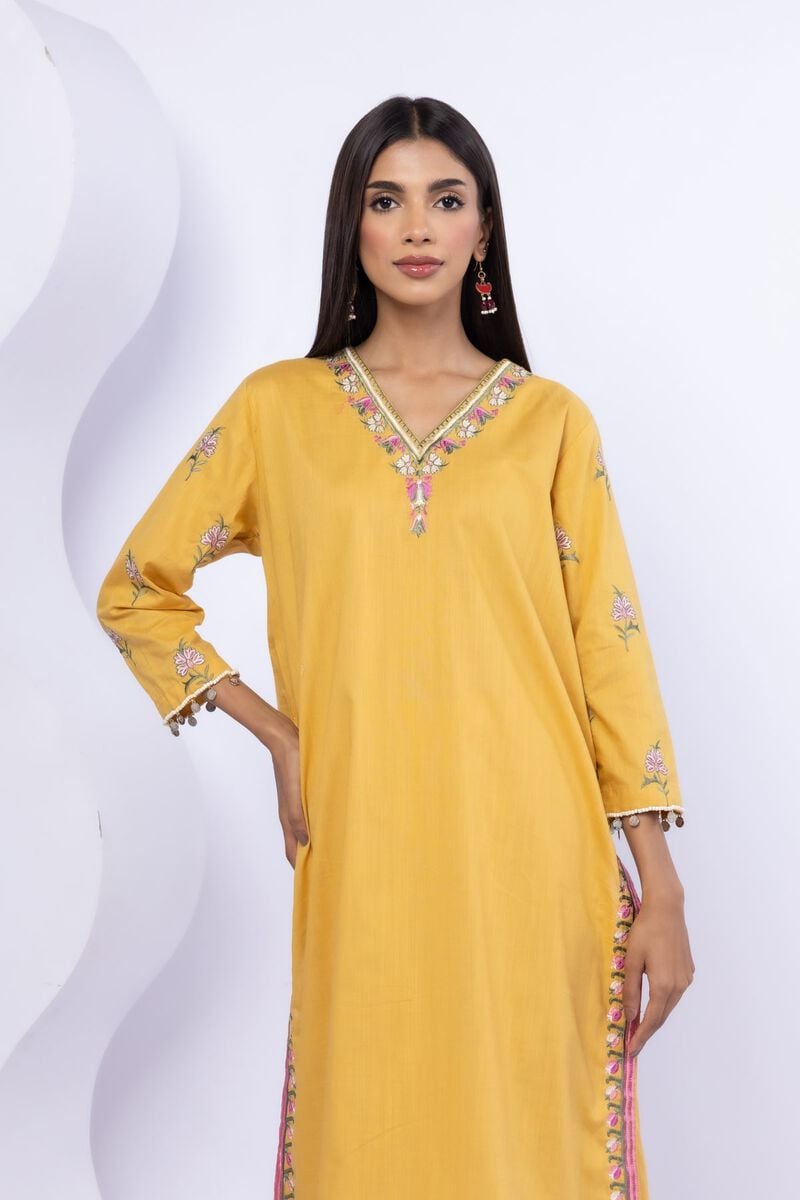 Embroidered | Crosshatch Poplin | Kurta | USD 20.00
