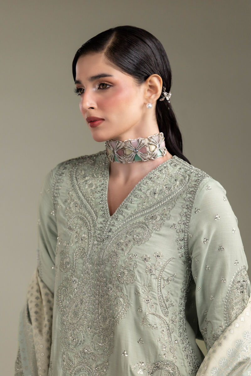 Embroidered | Raw Silk | 3-Piece Co-ord Set | USD 210.00