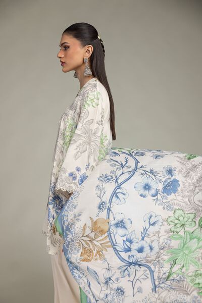 Embroidered | Polyester Silk | Floral Silk Dupatta  | USD 30.00