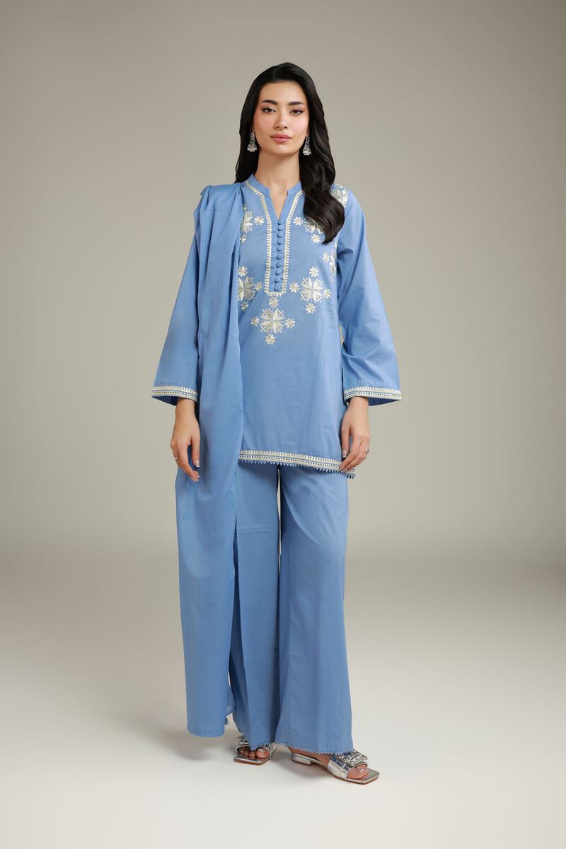 Embroidered | Lawn | Blue Lawn Dupatta | USD 30.00