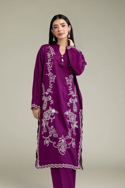 Embroidered | Cotton Dobby | Floral Longline Kurta | USD 45.00