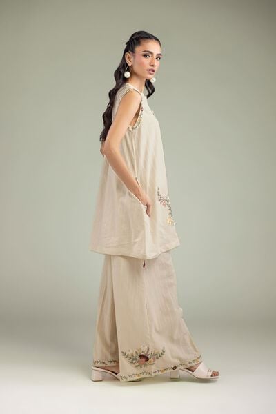 Embroidered | Textured Cotton | Textured Cotton Pants | USD 45.00