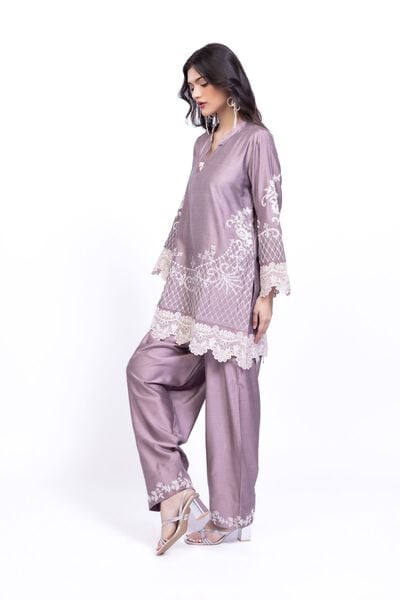 Embroidered | Raw Silk | Pants | USD 18.00