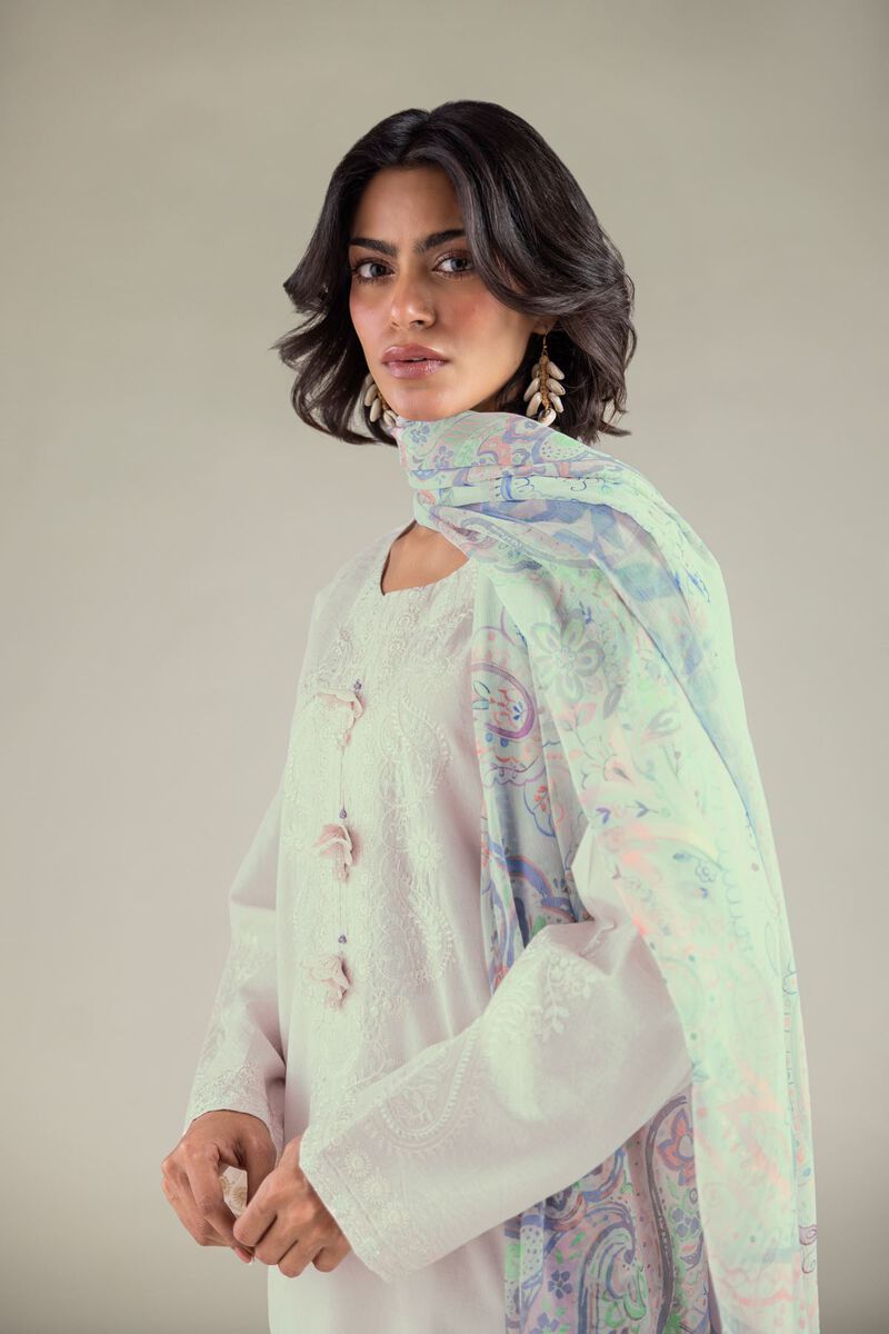Embroidered | Cotton Dobby | Tailored 3-Piece Set | USD 65.00