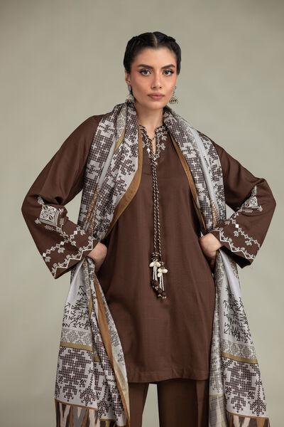 Embroidered | Raw Silk | Short V-Neck Kurta | USD 60.00