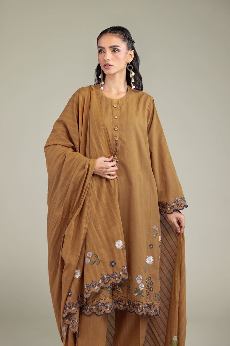 Embroidered | Textured Cotton | Floral Cotton Dupatta | USD 35.00