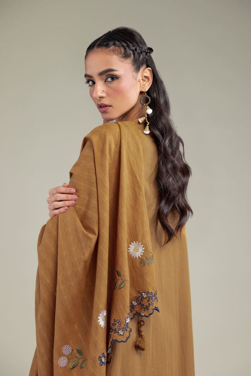 Embroidered | Textured Cotton | Floral Cotton Dupatta | USD 35.00