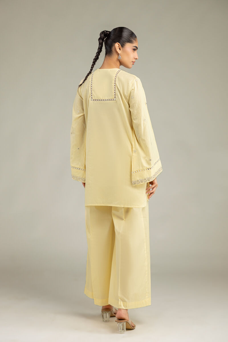 Embroidered | Cambric | Yellow Cambric Kurta | USD 40.00