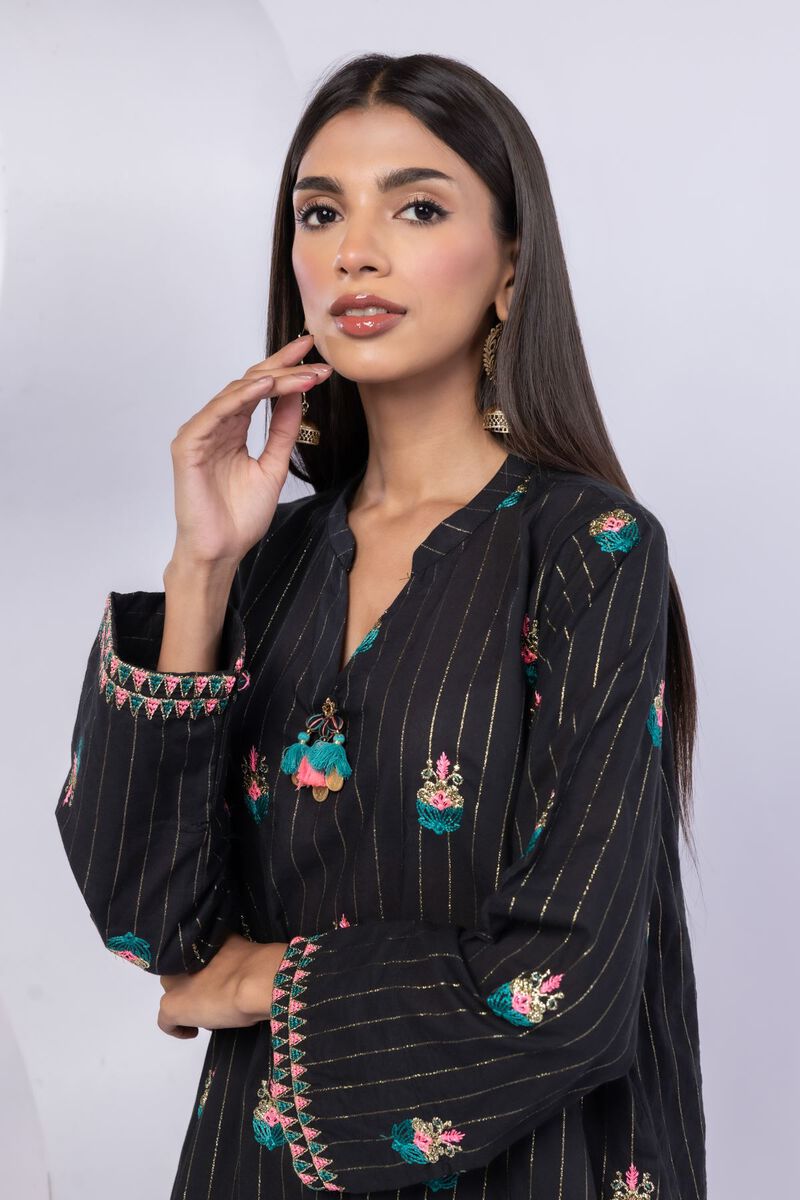 Embroidered | Lurex Stripes | Kurta | USD 20.00