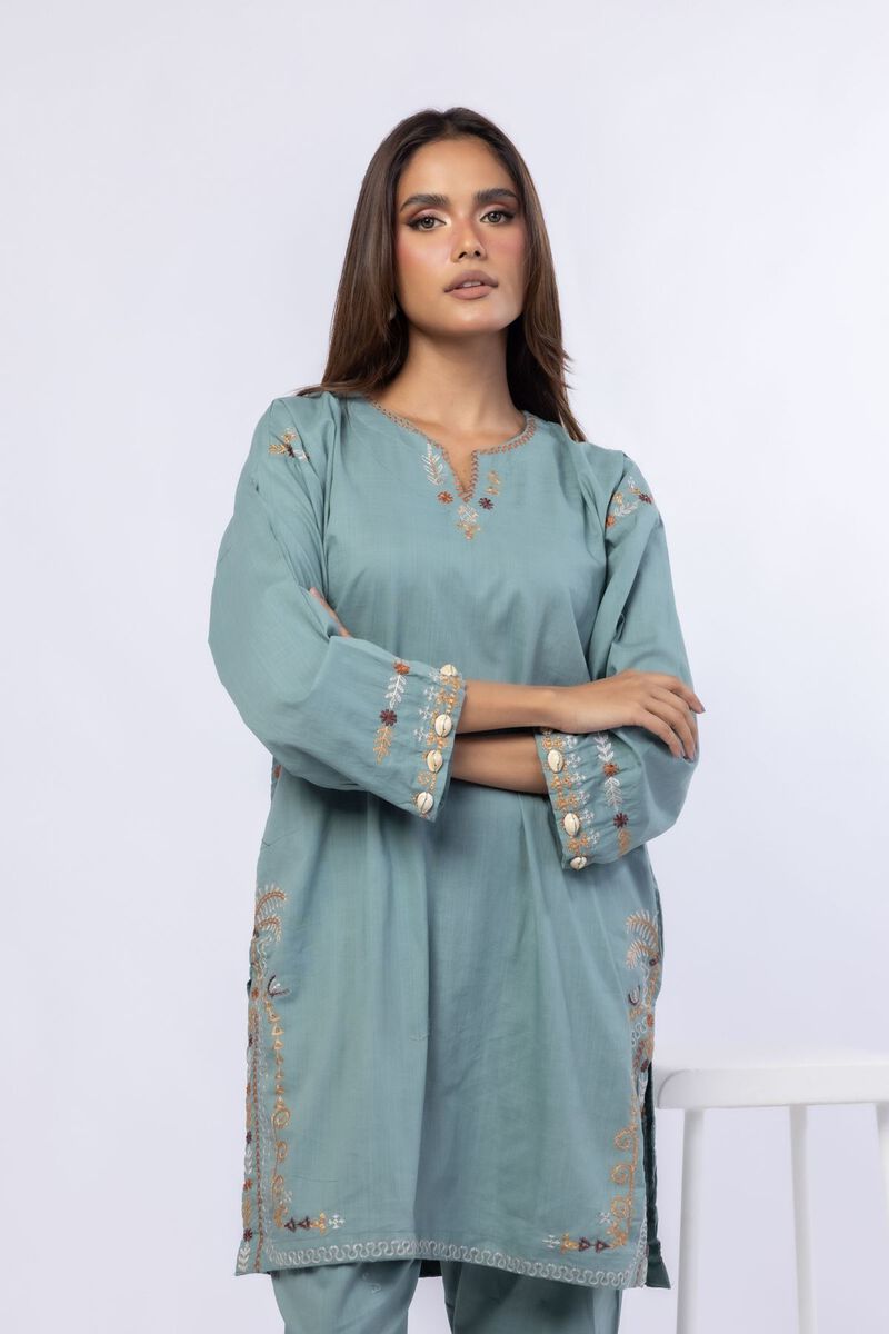 Embroidered | Crosshatch Poplin | Kurta | USD 17.50