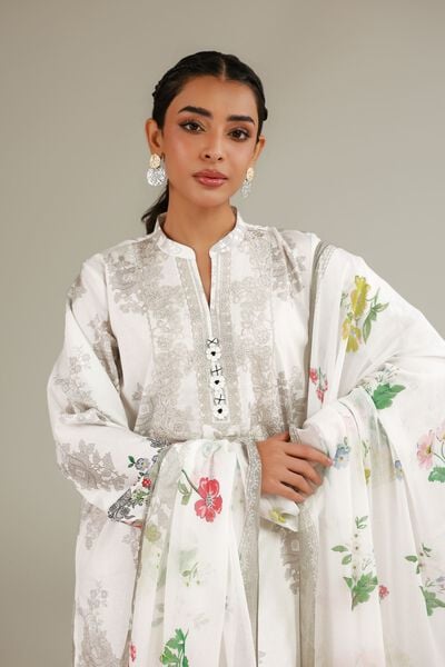 Embroidered | Cambric | Tailored 3-Piece Dress | USD 75.00