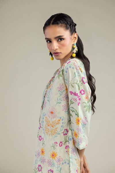 Printed | Cambric | Floral Buttoned Kurta | USD 30.00
