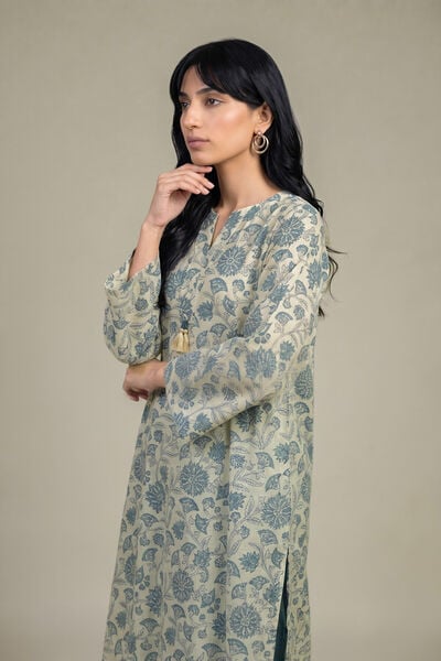 Printed | Light Khaddar | Floral Printed Kurta | USD 45.00