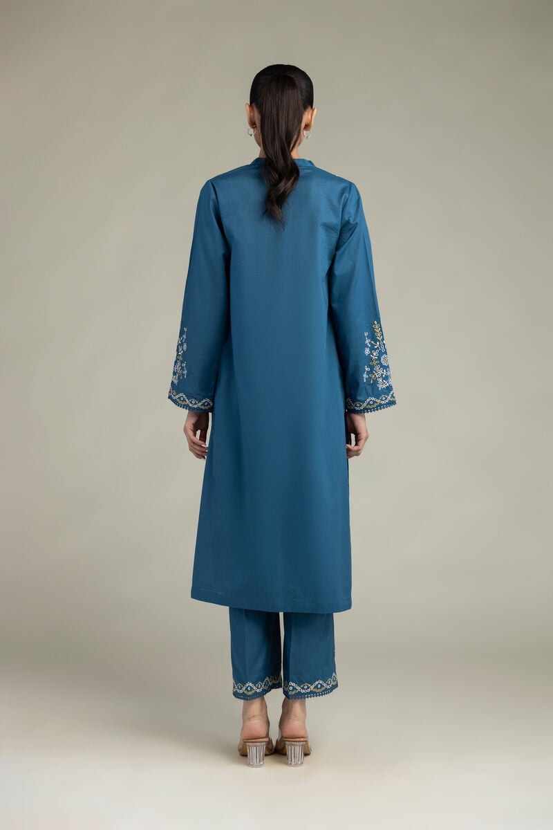 Embroidered | Cambric | Floral Longline Kurta | USD 40.00