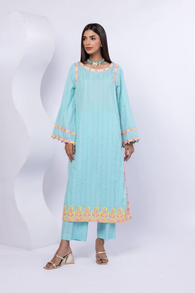 Embroidered | Lurex Stripes | Kurta | USD 13.50